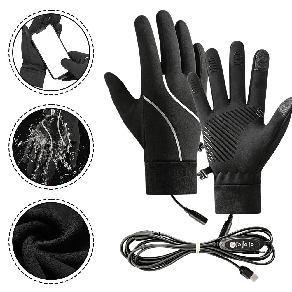 Touch Screen Gloves - Rechargeable Heated Gloves Winter Fleece Warm
