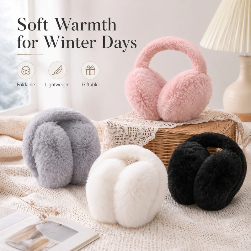 Earmuffs Foldable - Plush Winter Earmuffs For Women Men