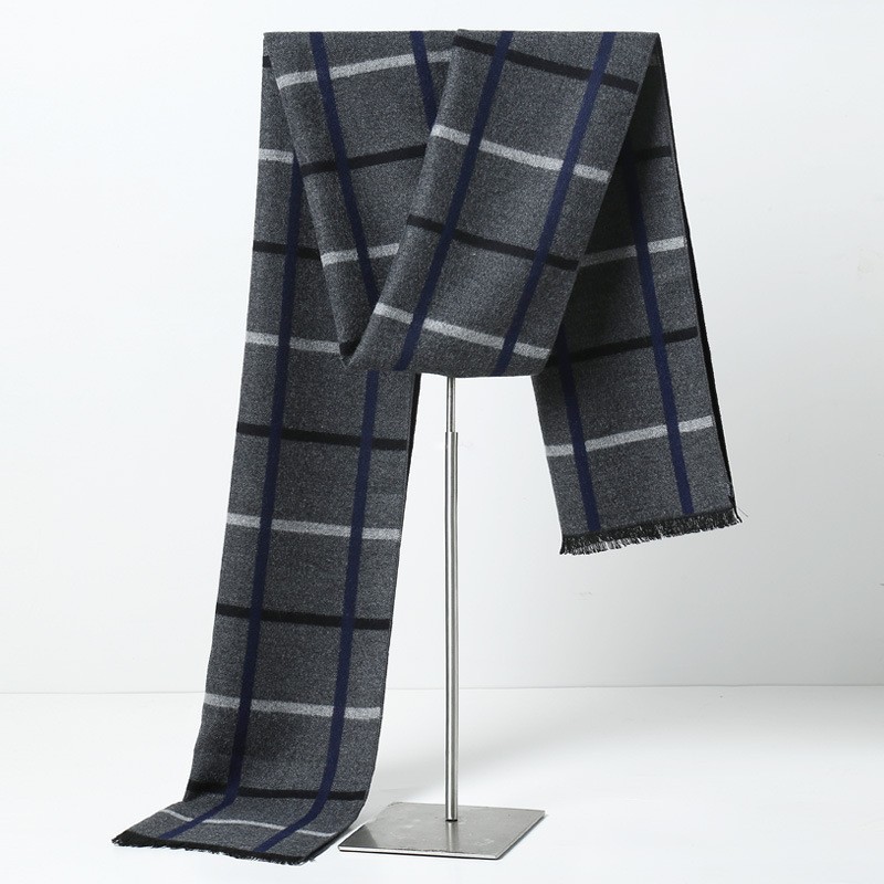 Wool Scarf Men - Designer Brand Plaid Men Scarves Winter