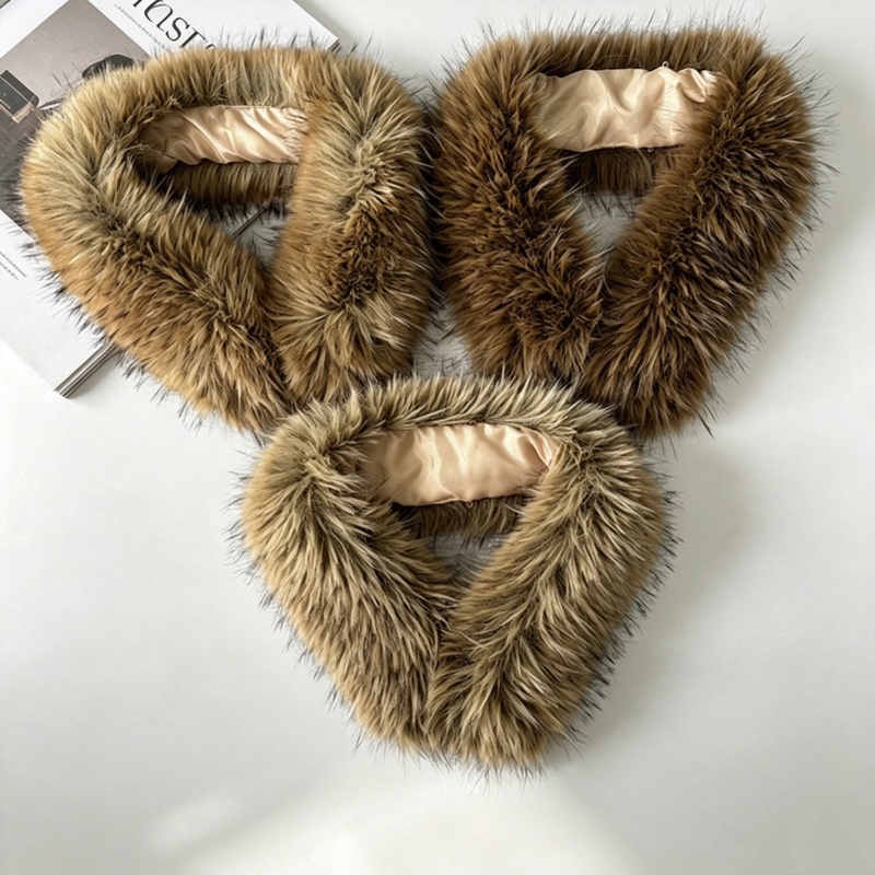 Shawl Wrap Winter - Winter Coat Plush Fur Collar Trim