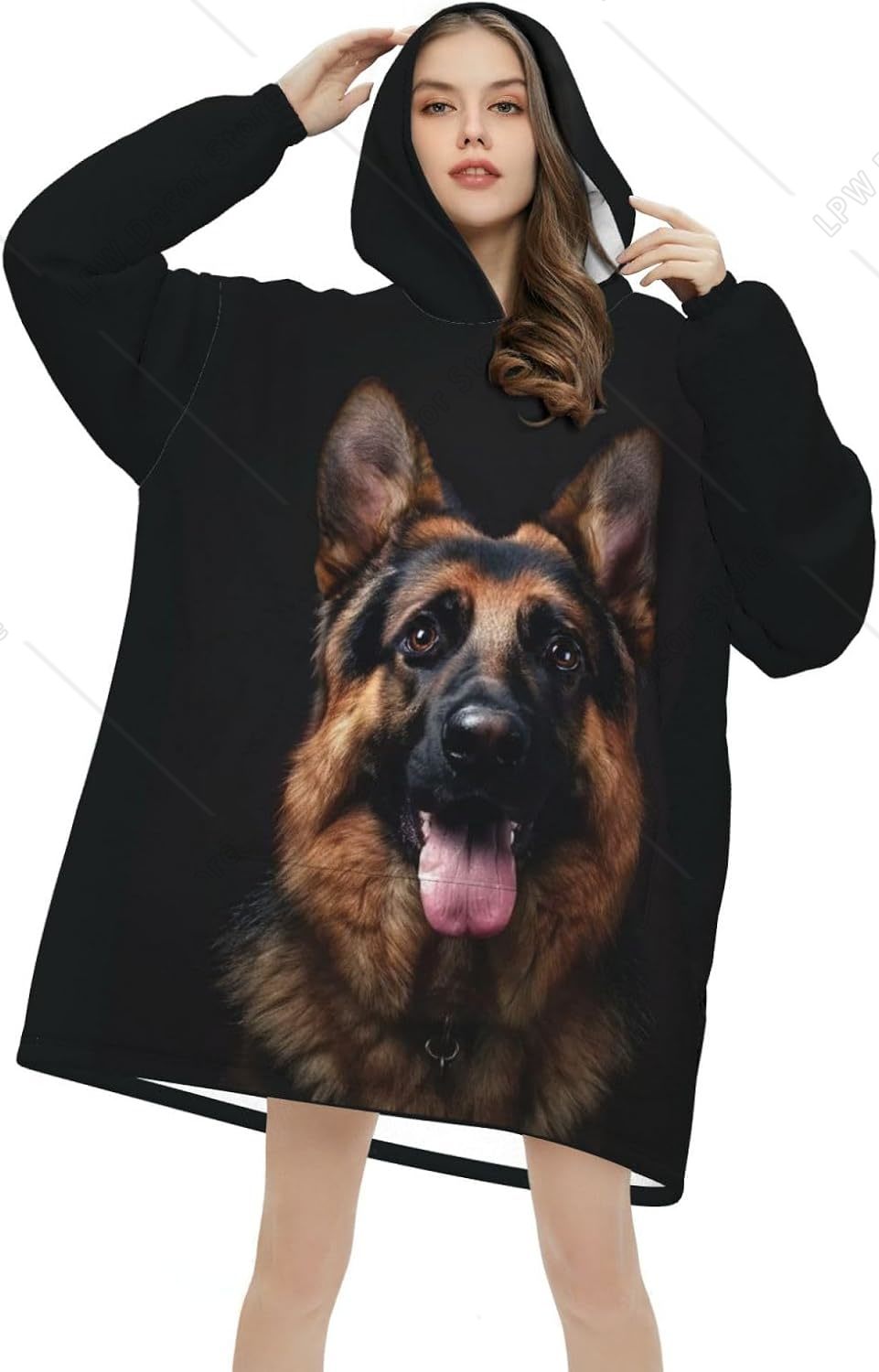 Dog German Shepherd Wearable B - Sherpa Hoodie Fleece 评论和价格