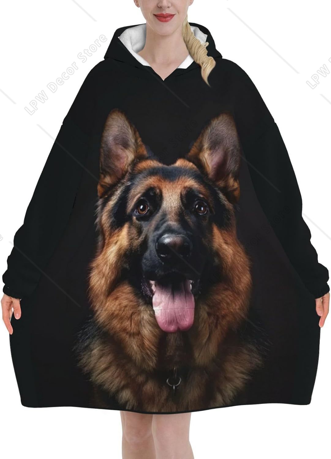 Dog German Shepherd Wearable B - Sherpa Hoodie Fleece 评论和价格