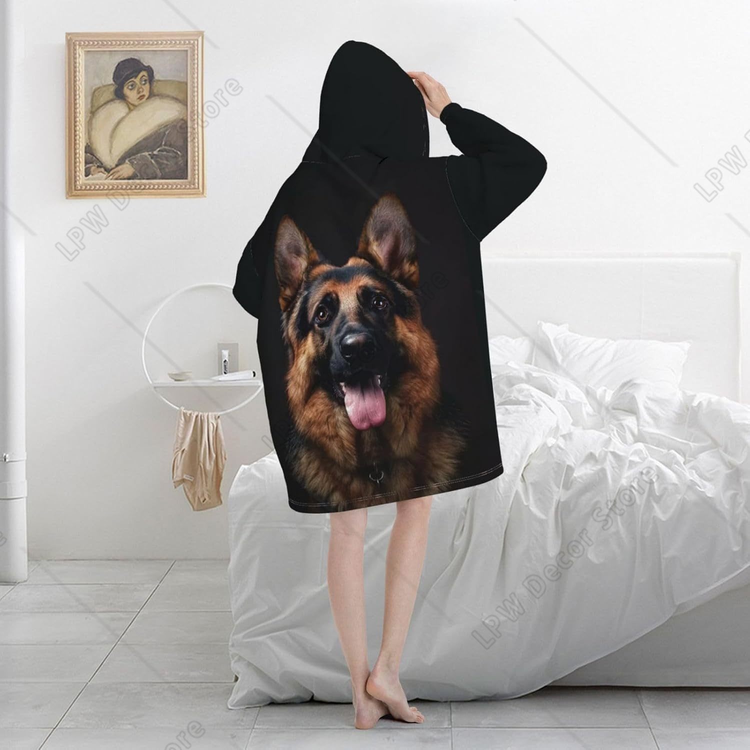 Dog German Shepherd Wearable B - Sherpa Hoodie Fleece 评论和价格