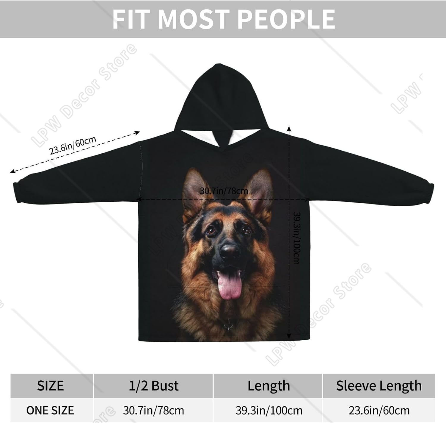 Dog German Shepherd Wearable B - Sherpa Hoodie Fleece 评论和价格