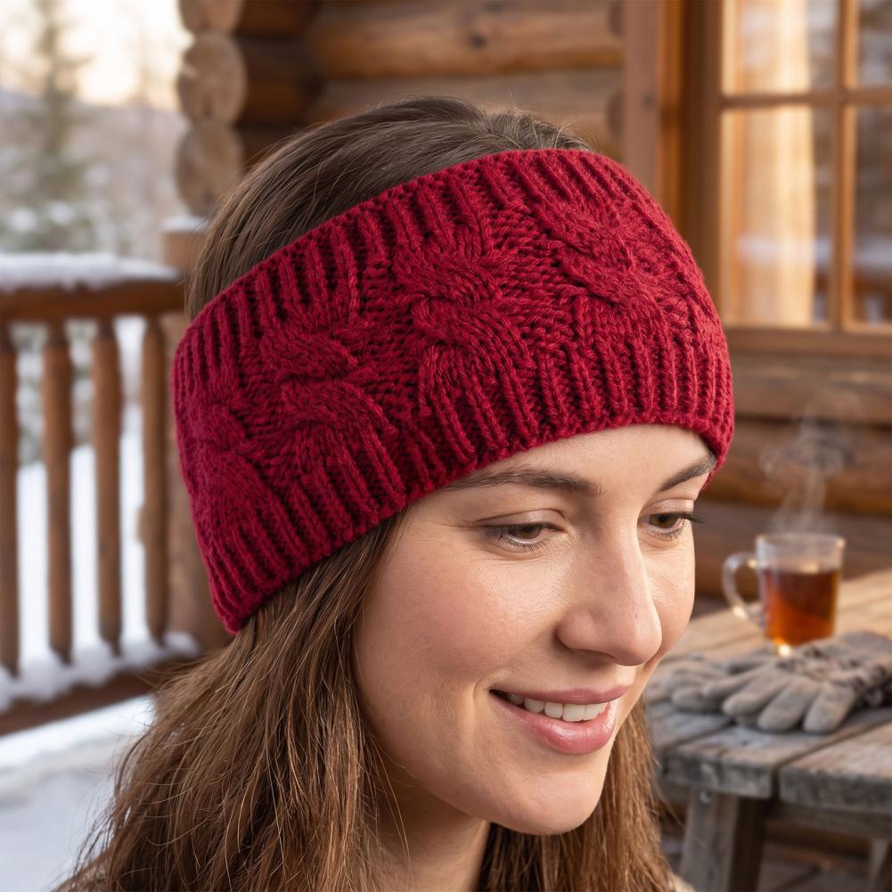 Elastic Knitted Hair Band Wint - Fleece Ear Warmer Band 评论和价格