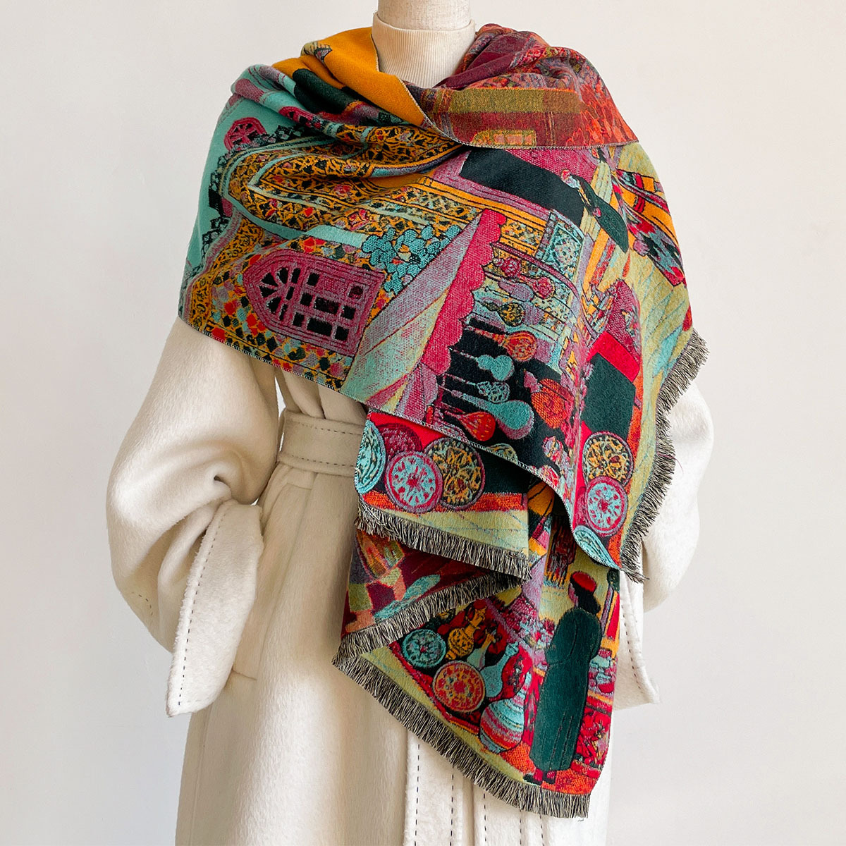 Women Imitation Cashmere Scarf - Cashmere Pashmina Wrap 评论和价格