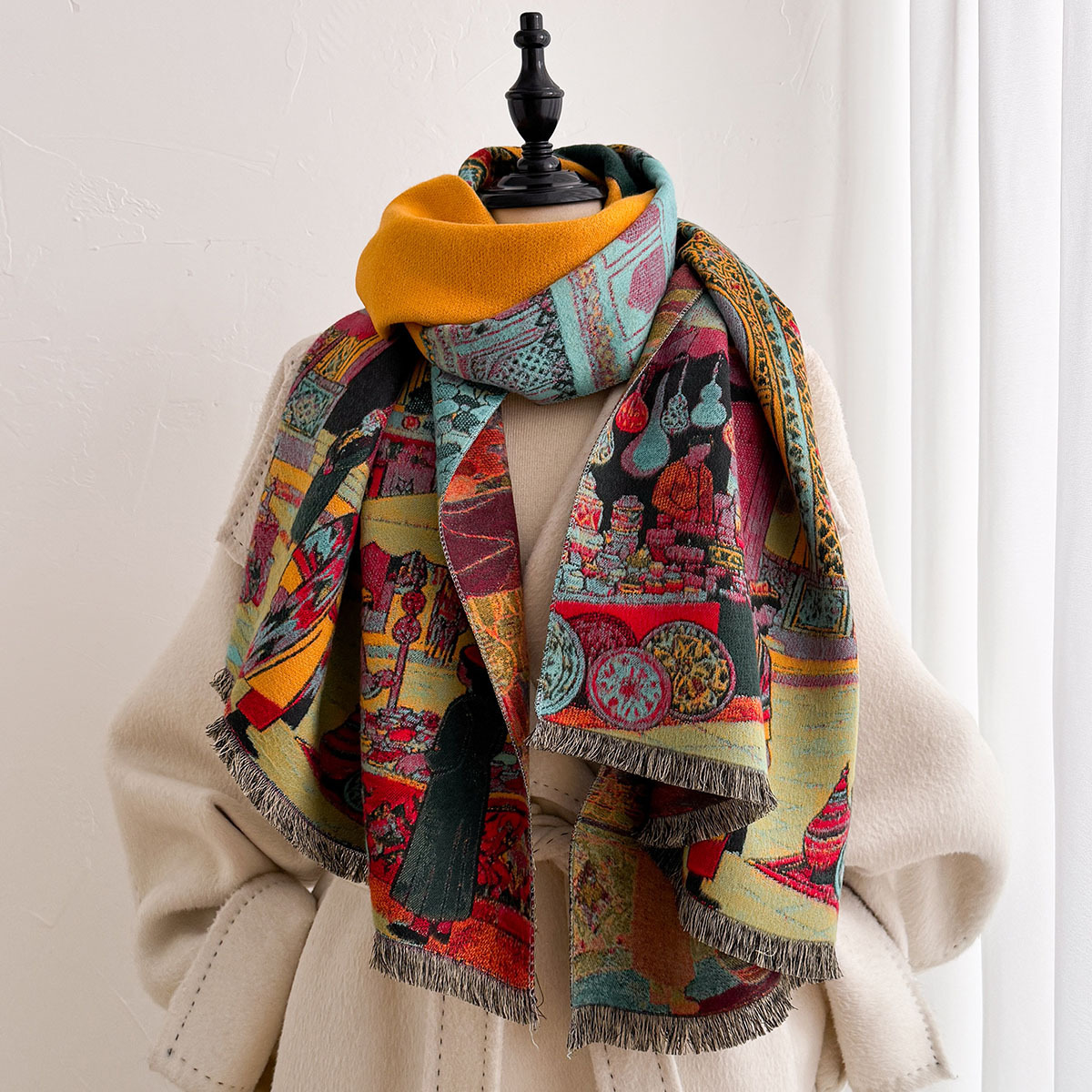 Women Imitation Cashmere Scarf - Cashmere Pashmina Wrap 评论和价格