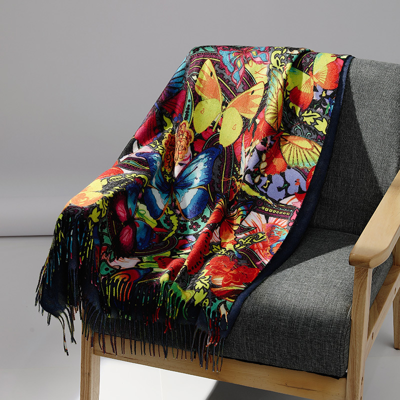 Luxury Brand Oil Painting Cash - Wool Scarf Men 评论和价格